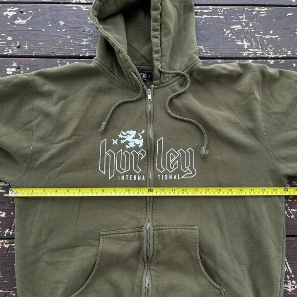 (L) Vintage 90s Hurley Faded Full Zip Up Hoodie Surf Skate - Picture 6 of 7